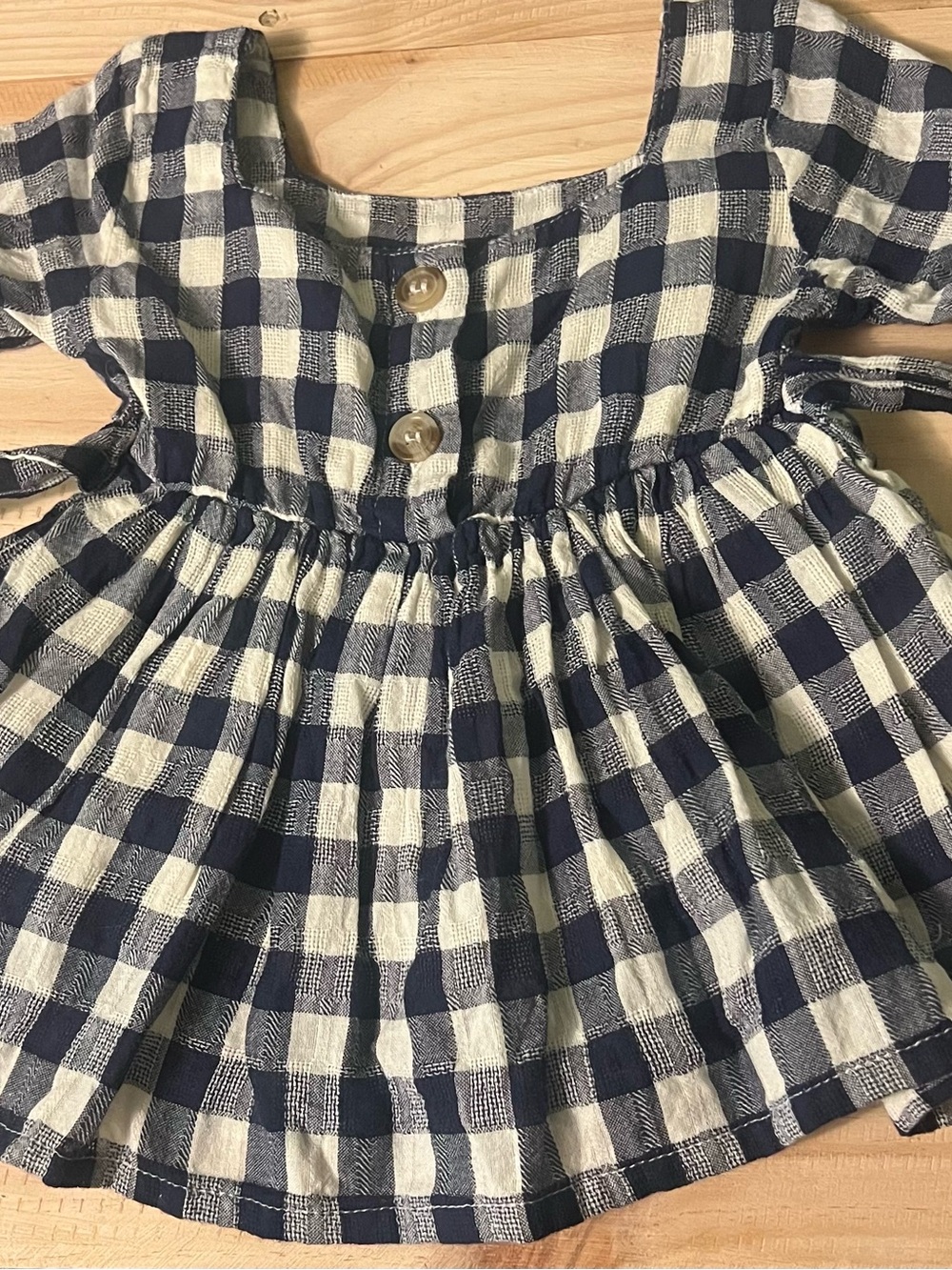 LCW navy and white check baby maple
